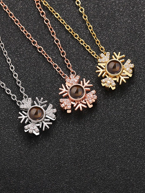 "Ice Snow Vow" Custom Snowflake Projection Necklace