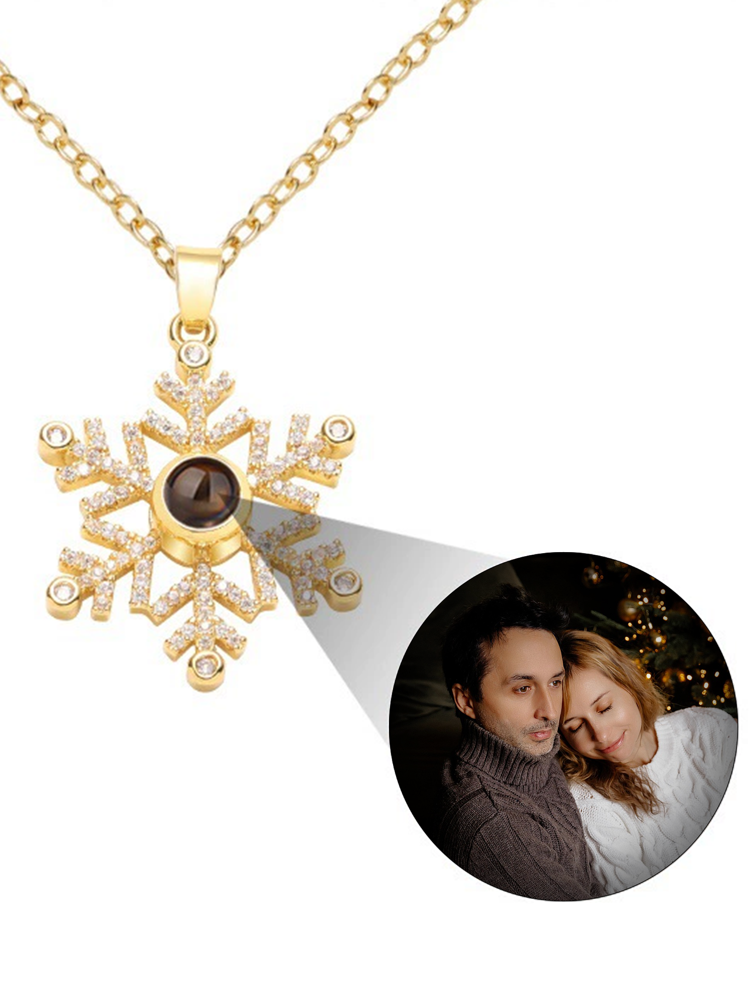 Winter's Whisper Snowflake Custom Necklace