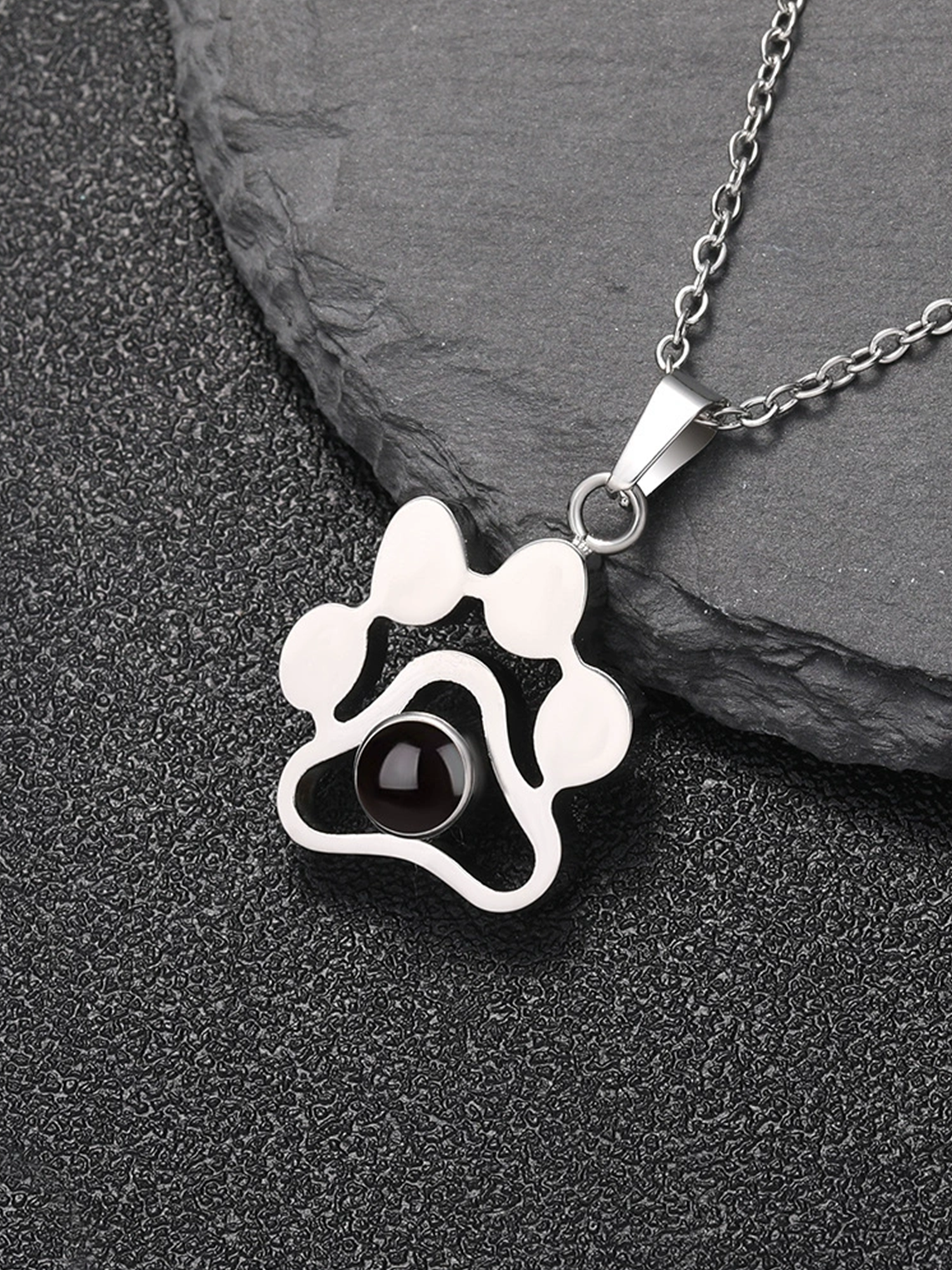 Paw Print Projection Pendant｜Custom Pet Photo, Always by Your Side