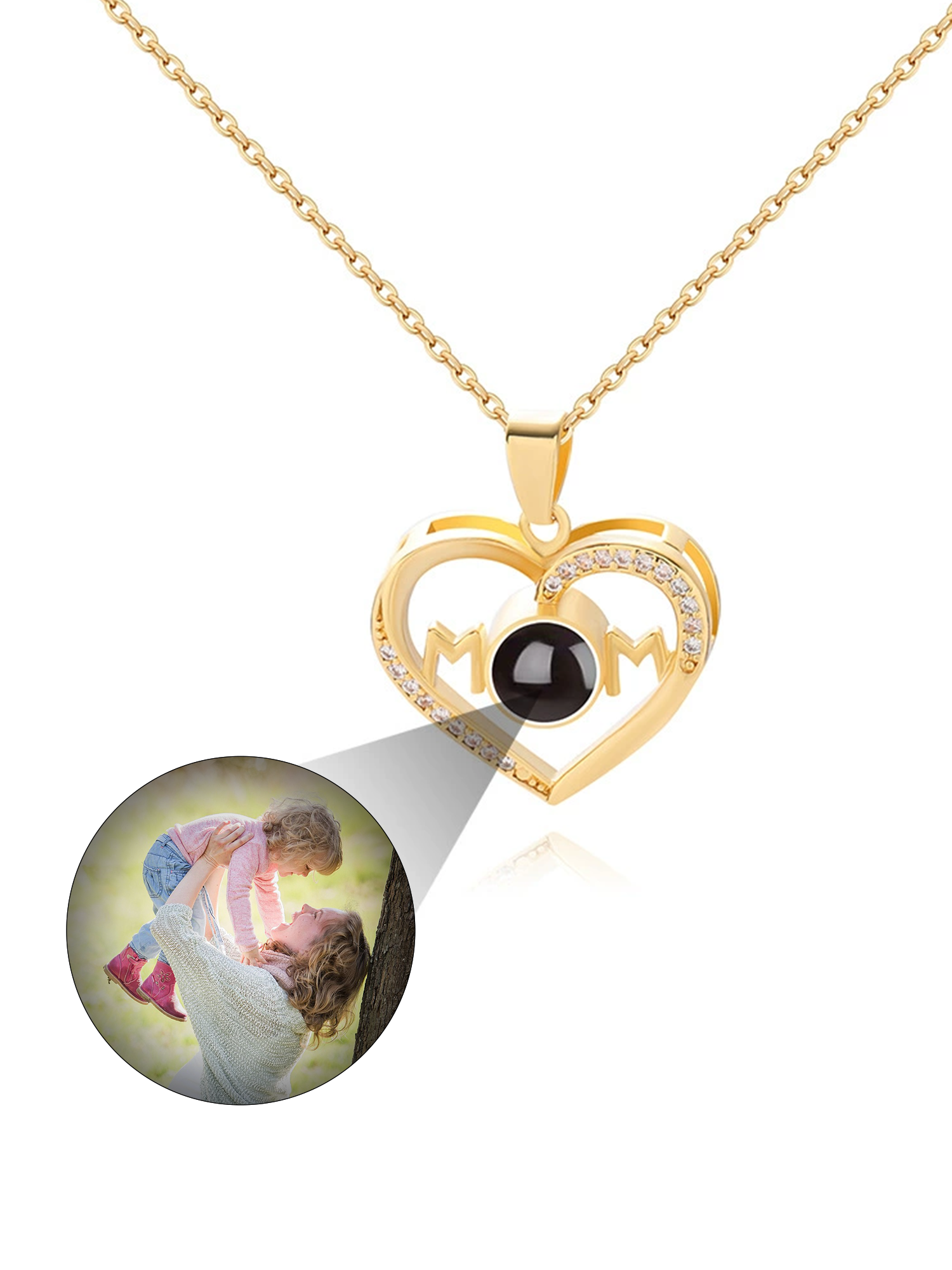 MOM Heart Projection Necklace｜Preserve Mother's Love in Light and Shadow