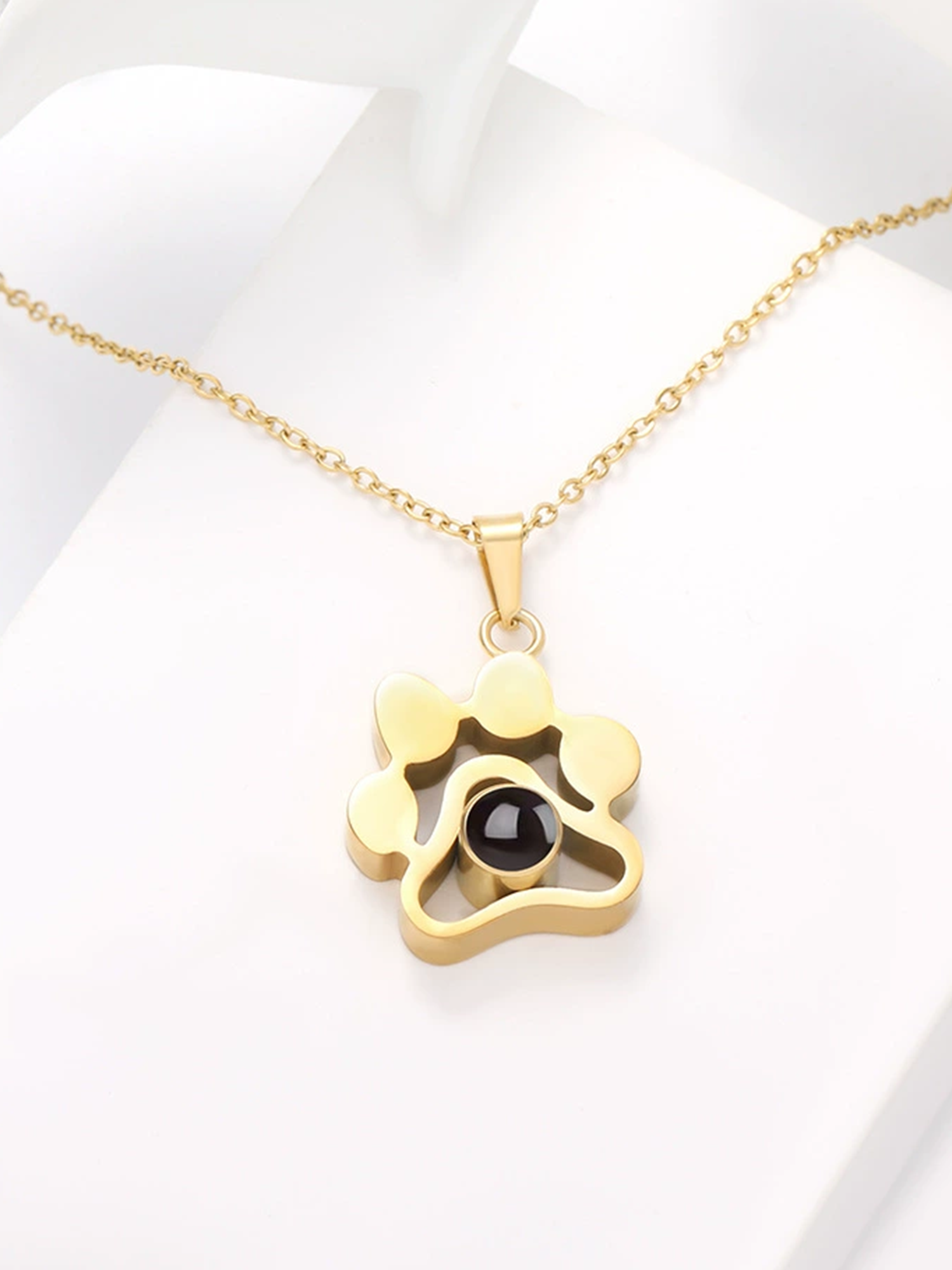 Paw Print Projection Pendant｜Custom Pet Photo, Always by Your Side