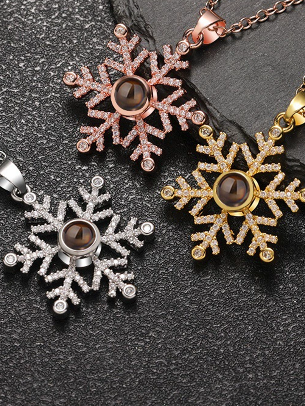 Winter's Whisper Snowflake Custom Necklace