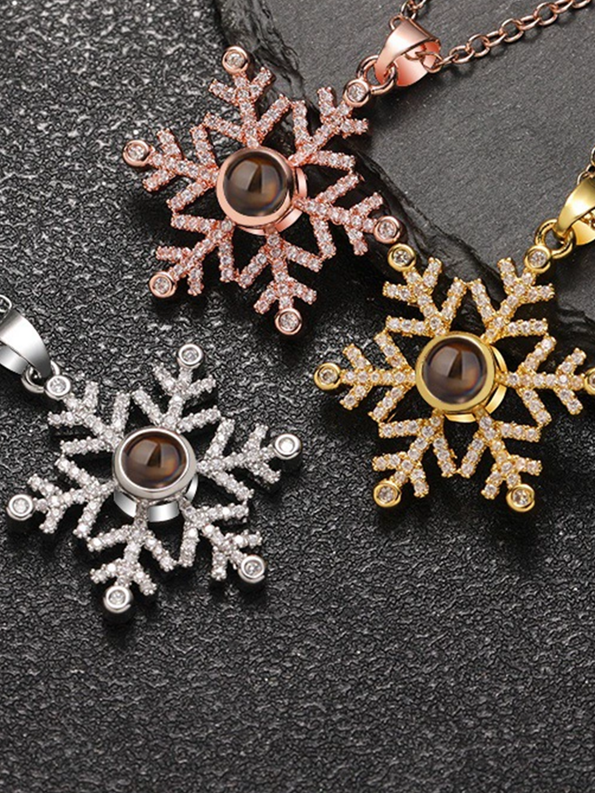 Winter's Whisper Snowflake Custom Necklace