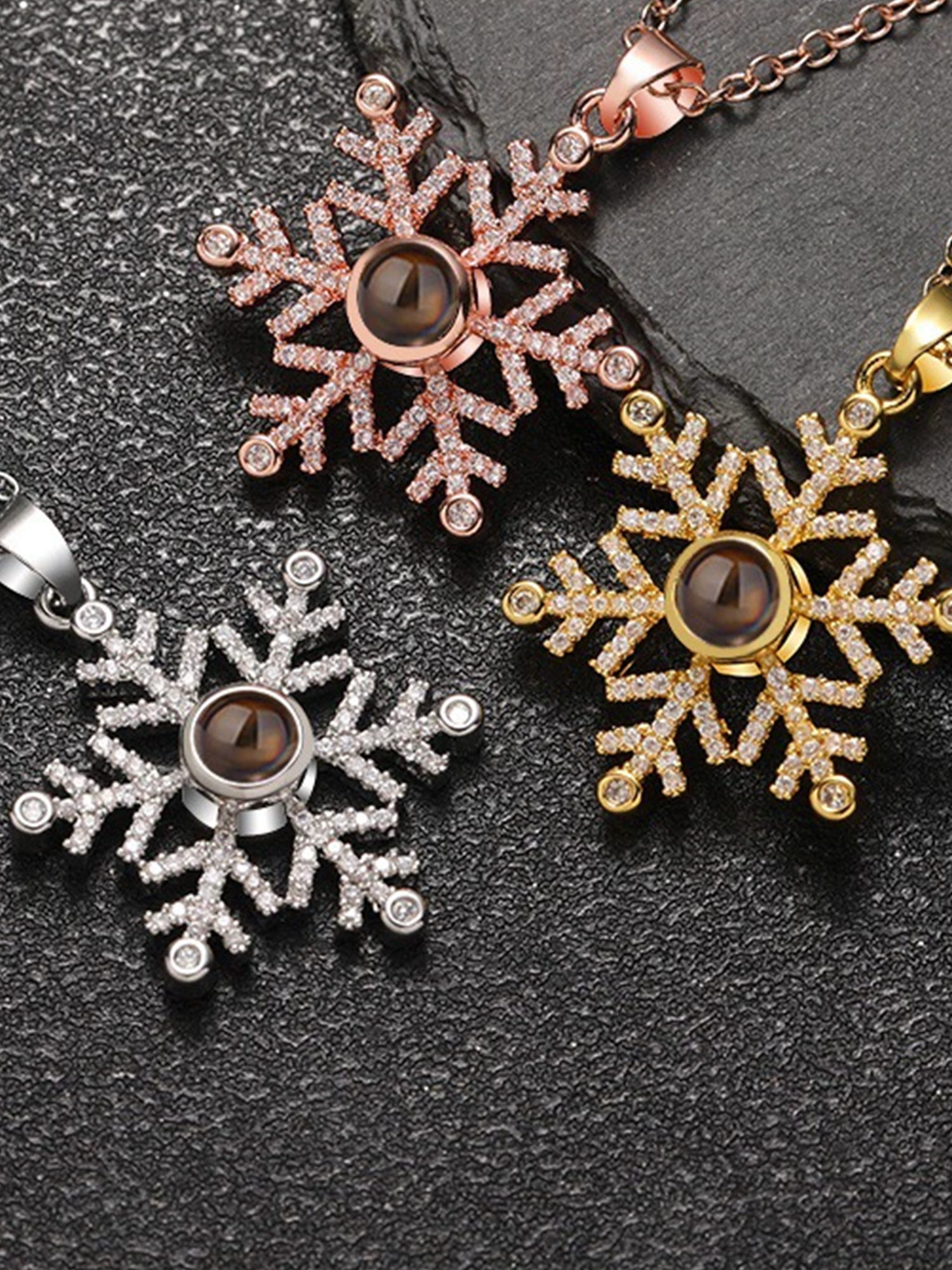 Winter's Whisper Snowflake Custom Necklace