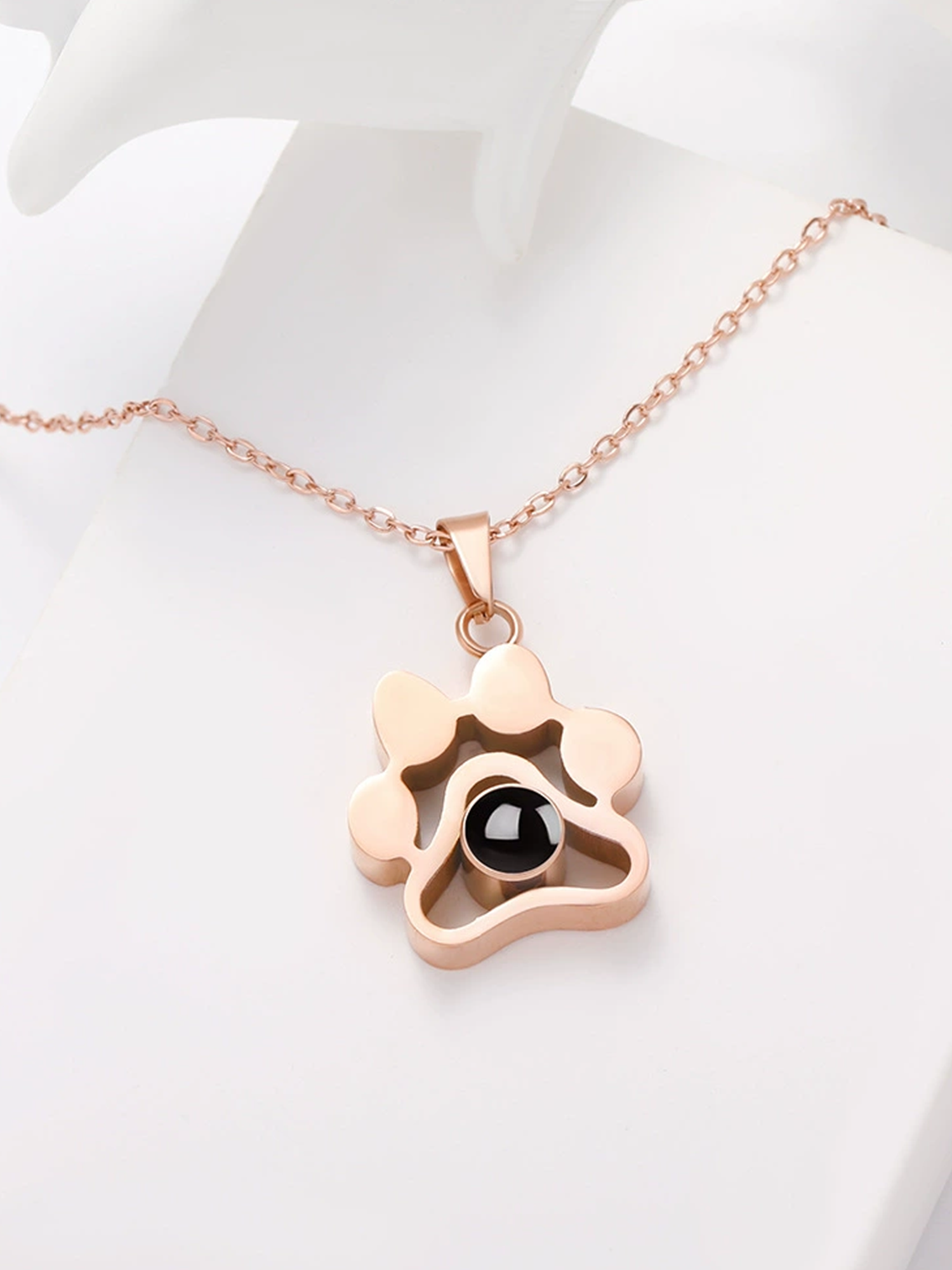 Paw Print Projection Pendant｜Custom Pet Photo, Always by Your Side