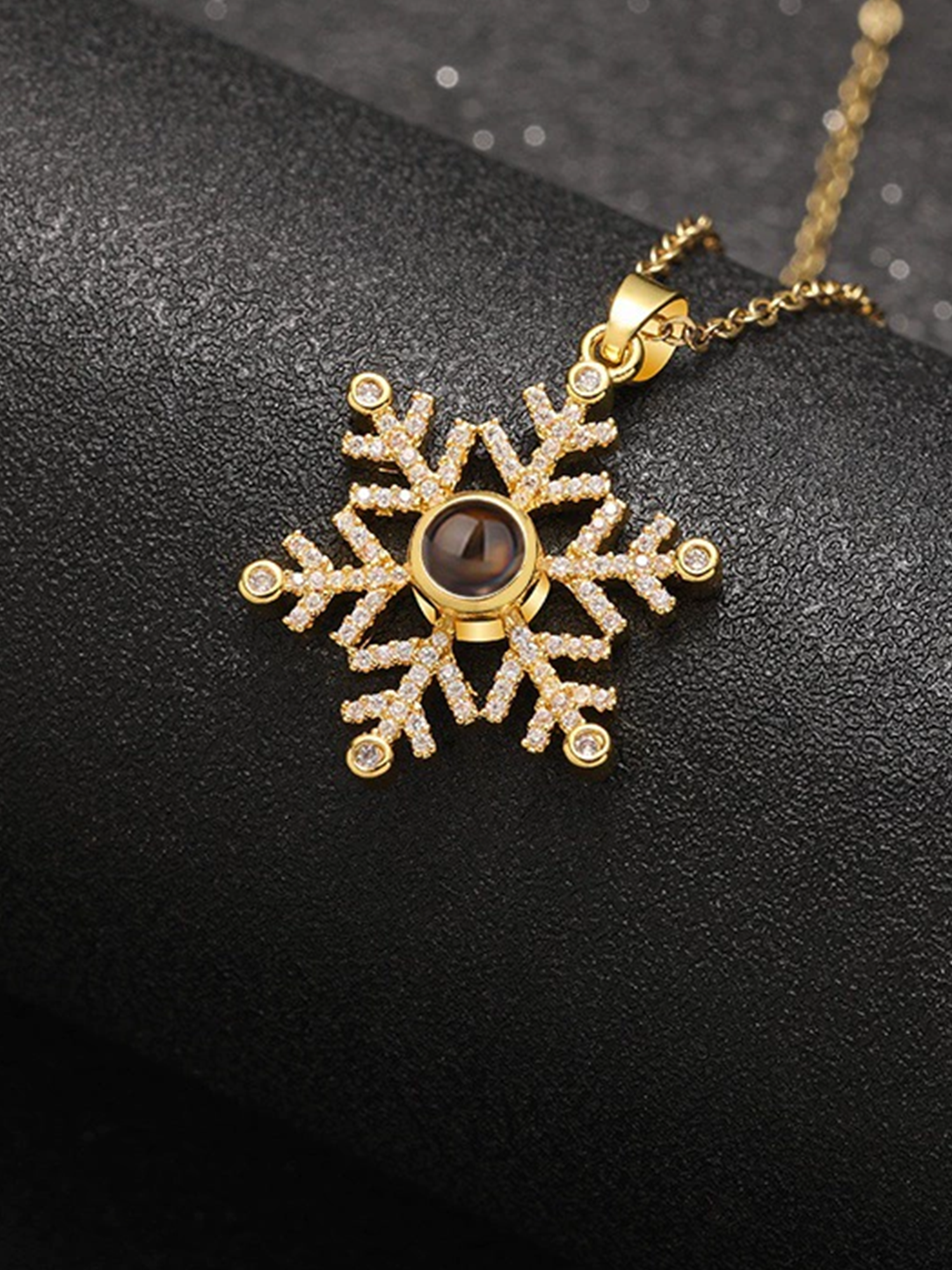 Winter's Whisper Snowflake Custom Necklace