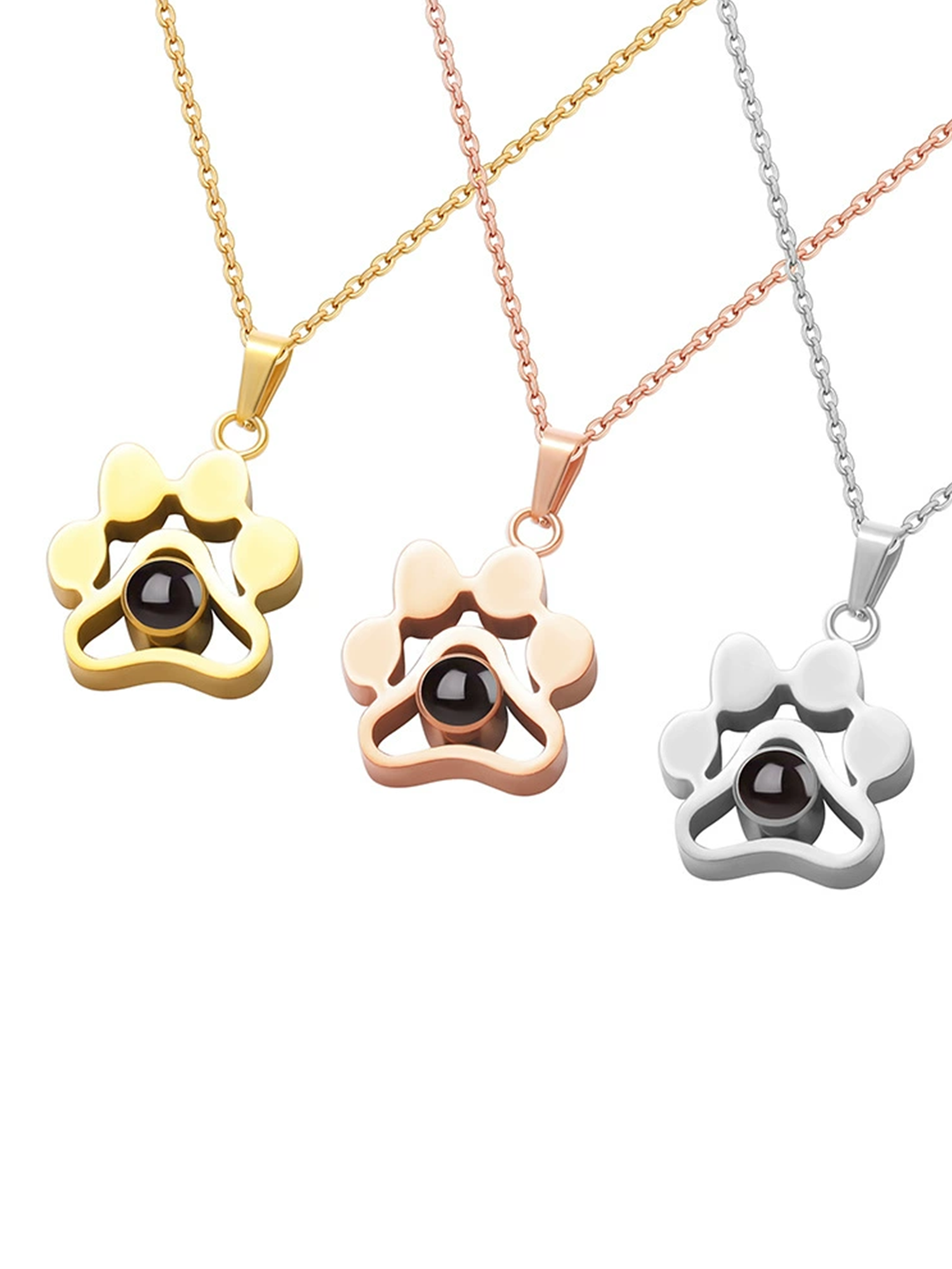 Paw Print Projection Pendant｜Custom Pet Photo, Always by Your Side