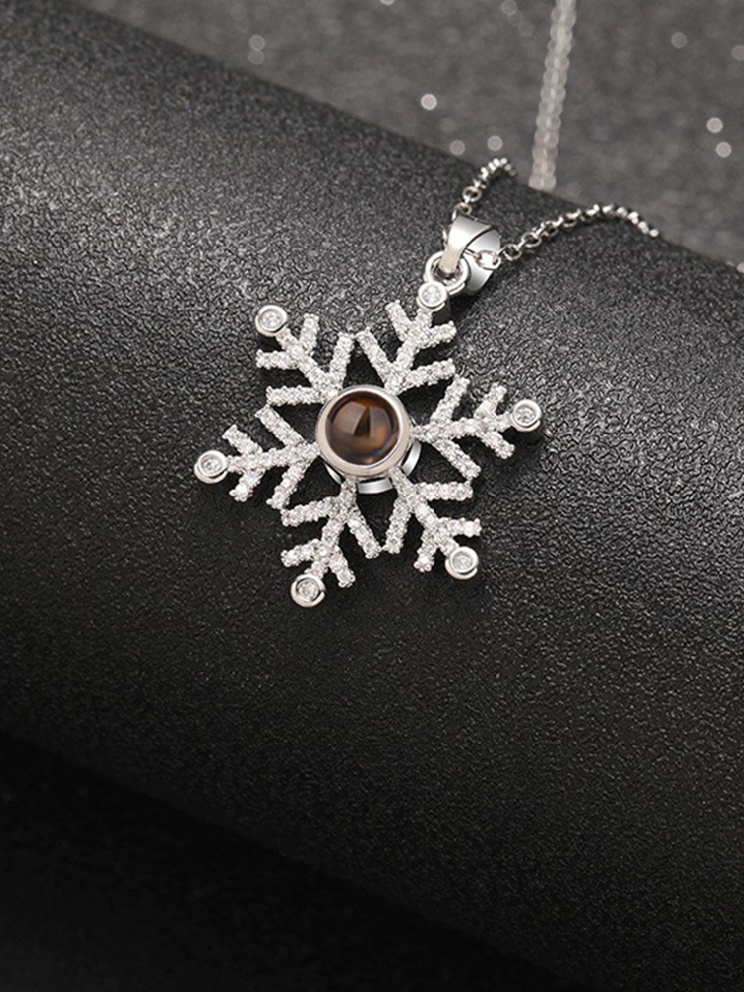 Winter's Whisper Snowflake Custom Necklace