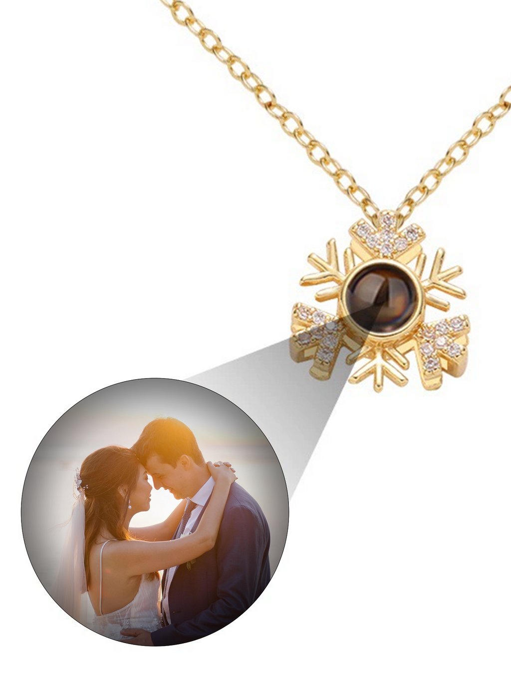 "Ice Snow Vow" Custom Snowflake Projection Necklace