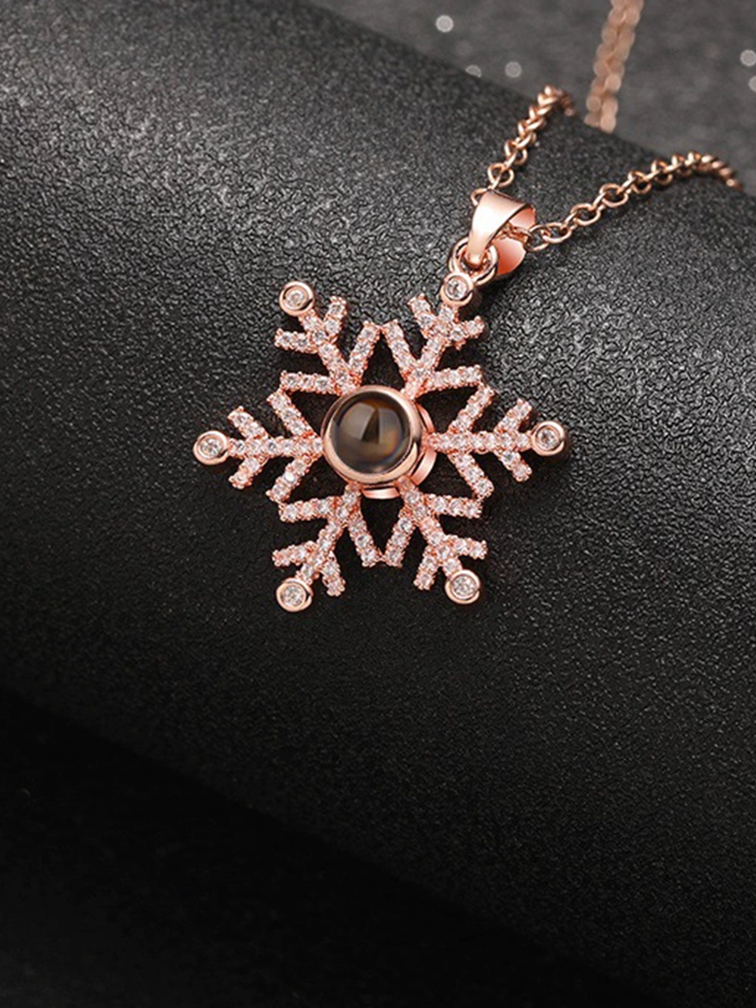 Winter's Whisper Snowflake Custom Necklace